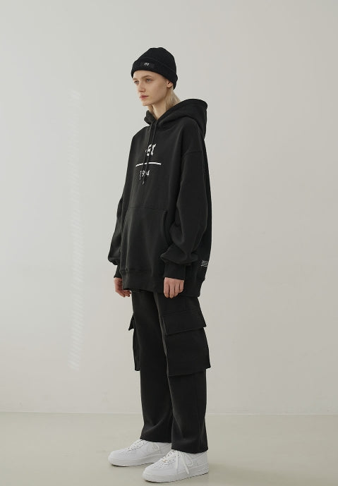 オーワイ(OY)  LOGO NUMBER HOODIE-BLACK