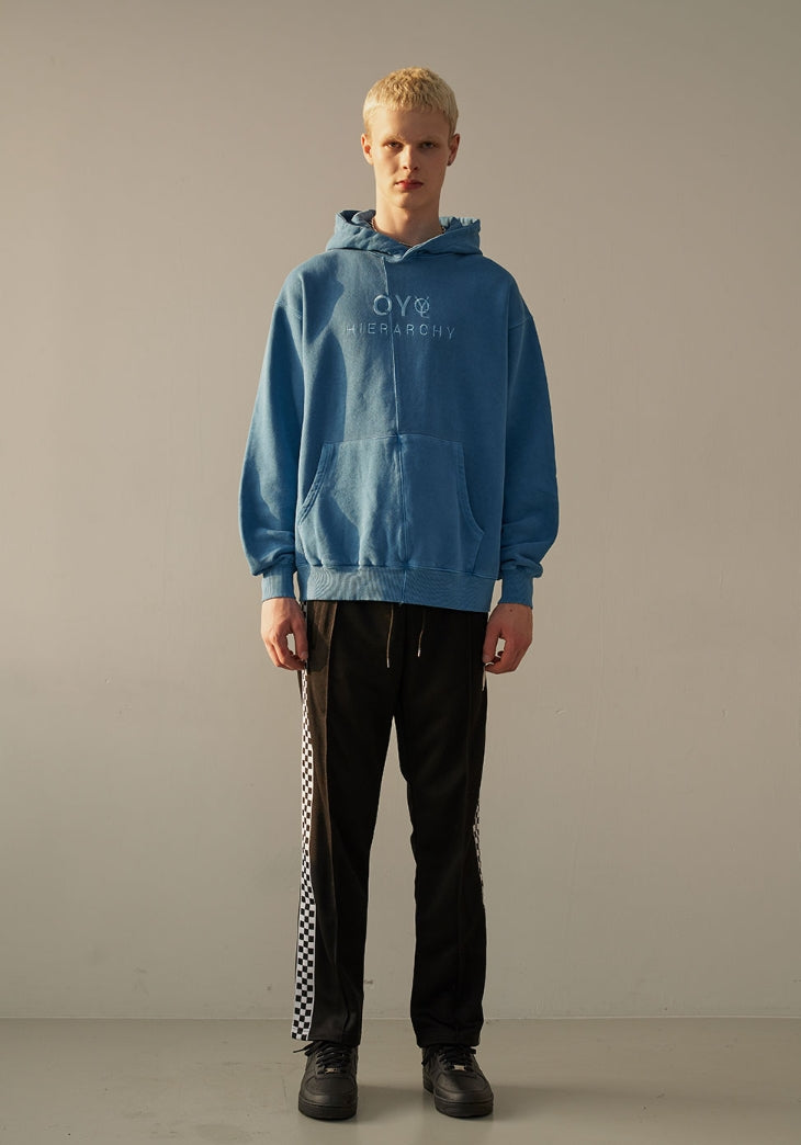 オーワイ(OY)  CUTTING PIGMENT HOODIE-SKYBLUE