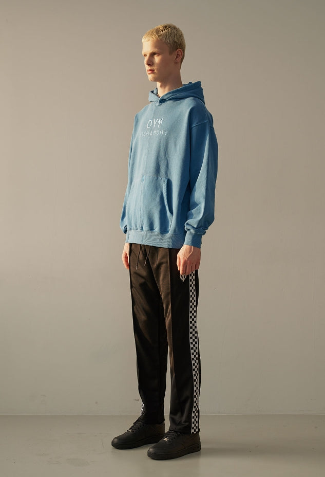 オーワイ(OY)  CUTTING PIGMENT HOODIE-SKYBLUE