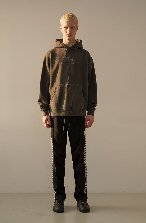 オーワイ(OY)   CUTTING PIGMENT HOODIE-BLACK