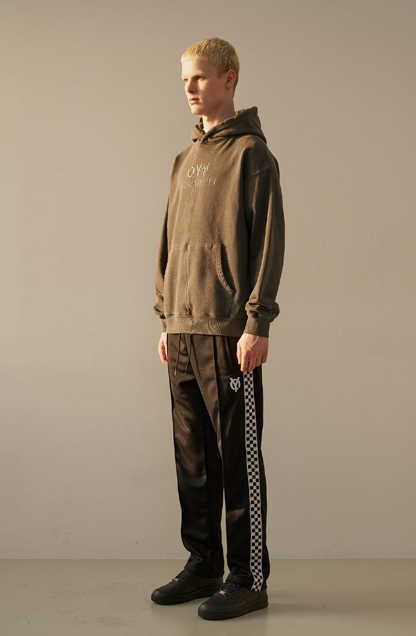 オーワイ(OY)   CUTTING PIGMENT HOODIE-BLACK