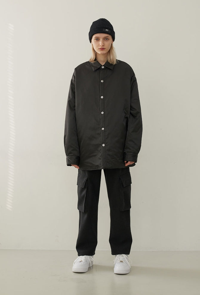 オーワイ(OY) PADDING SHIRTS-BLACK