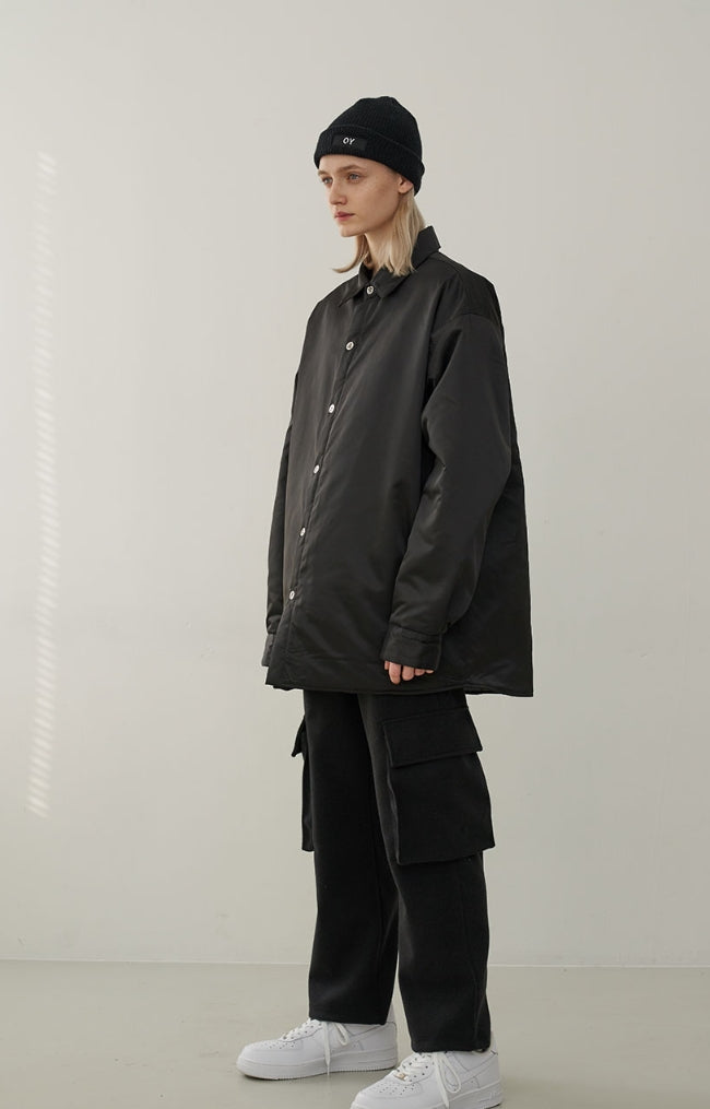 オーワイ(OY) PADDING SHIRTS-BLACK