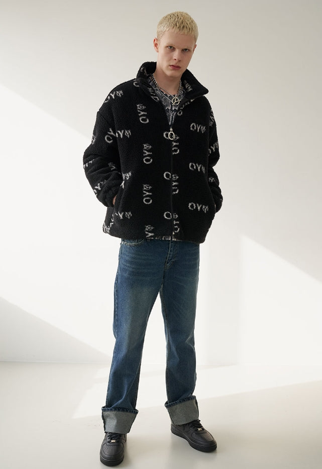 オーワイ(OY)LOGO FLEECE JACKET-BLACK