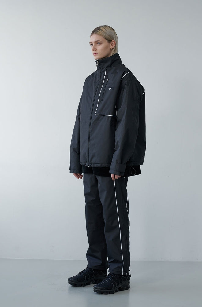 オーワイ(OY) PIPING BLOCK TRACK JACKET-BLACK