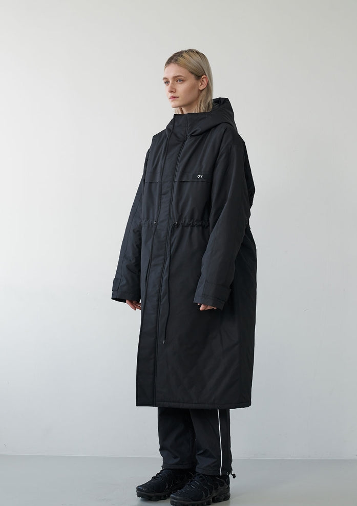 オーワイ(OY) LOGO BLOCK LONG PARKA-BLACK