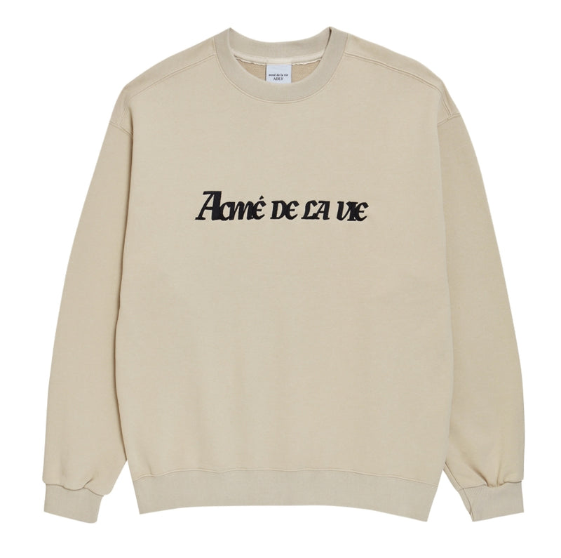 アクメドラビ(acme' de la vie) ADLV HEAVY COTTON EMBROIDERY LOGO SWEATSHIRT IVORY