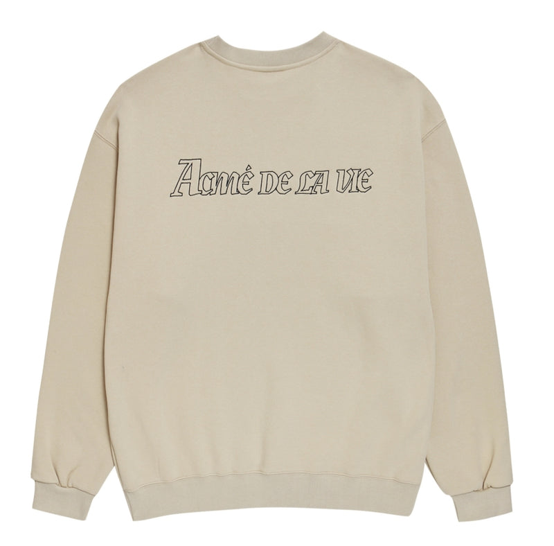 アクメドラビ(acme' de la vie) ADLV HEAVY COTTON EMBROIDERY LOGO SWEATSHIRT IVORY
