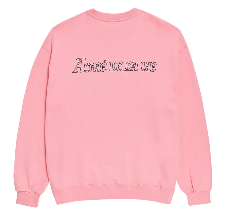 アクメドラビ(acme' de la vie)  ADLV HEAVY COTTON EMBROIDERY LOGO SWEATSHIRT PINK