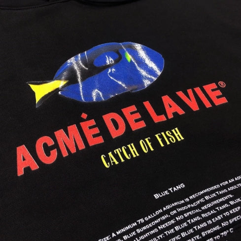 アクメドラビ(acme' de la vie) ADLV AQUARIUM HOODIE BLACK BLUE TANG