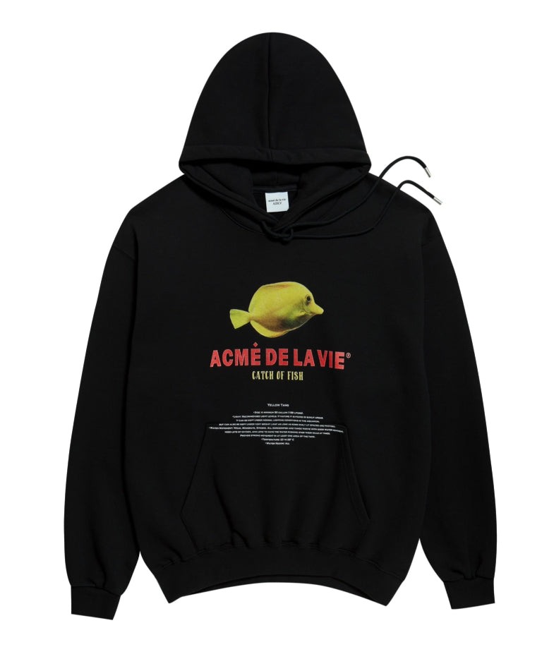 アクメドラビ(acme' de la vie) ADLV AQUARIUM HOODIE BLACK YELLOW TANG