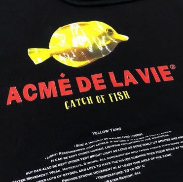アクメドラビ(acme' de la vie) ADLV AQUARIUM HOODIE BLACK YELLOW TANG