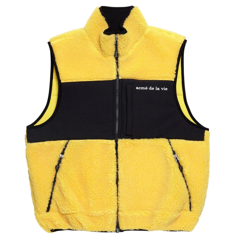 アクメドラビ(acme' de la vie) ADLV SHERPA ZIP-UP VEST YELLOW