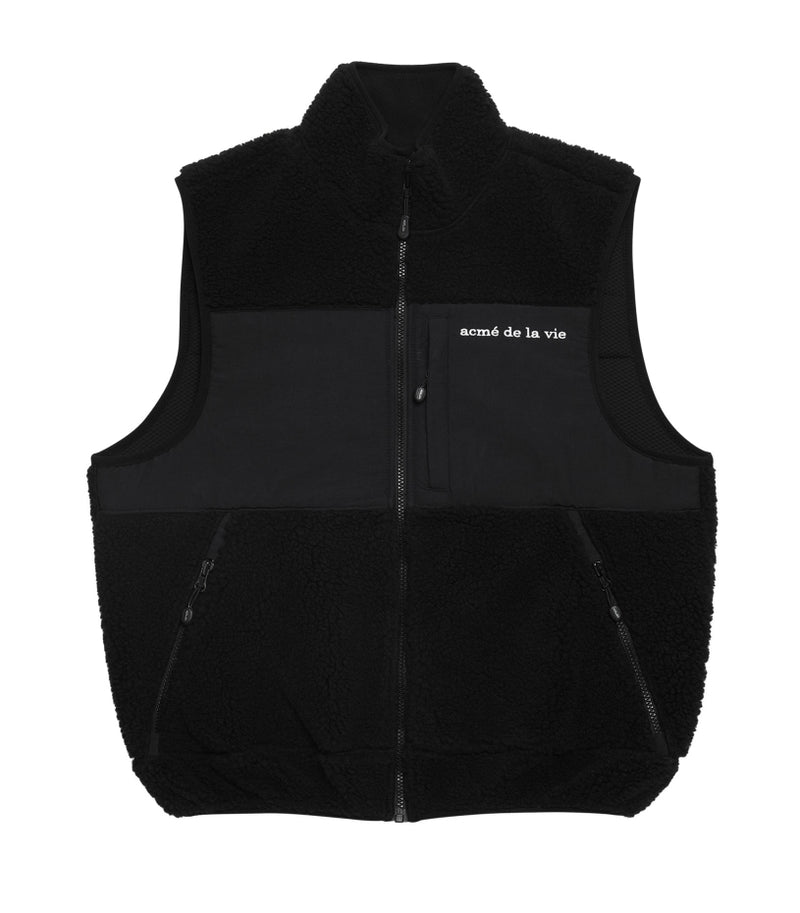 アクメドラビ(acme' de la vie) ADLV SHERPA ZIP-UP VEST BLACK