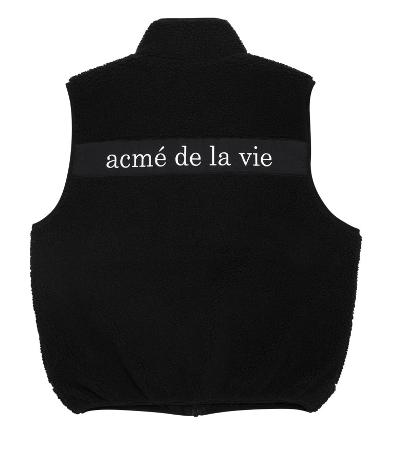 アクメドラビ(acme' de la vie) ADLV SHERPA ZIP-UP VEST BLACK