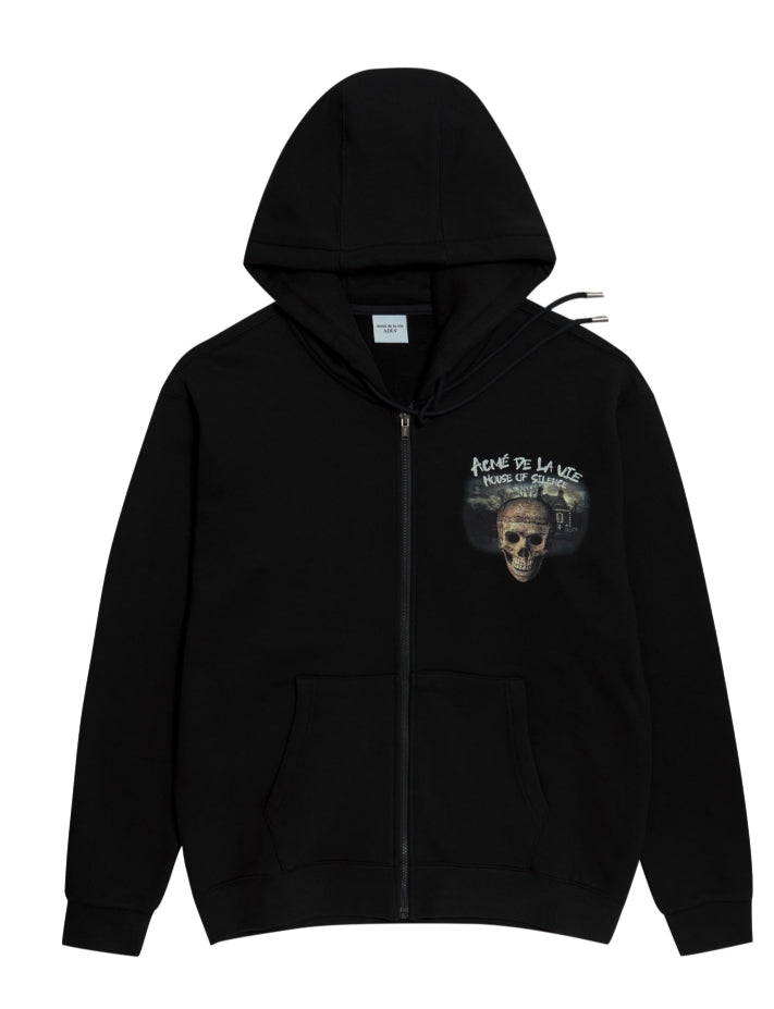 アクメドラビ(acme' de la vie) ADLV HOUSE OF SILENCE HOODIE ZIP-UP BLACK
