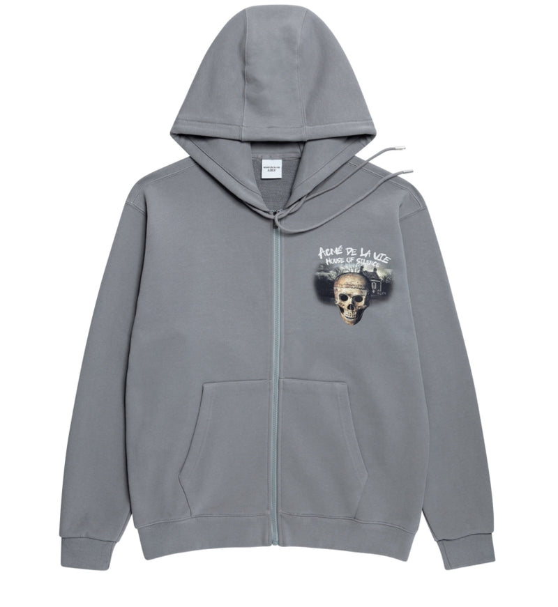 アクメドラビ(acme' de la vie) ADLV HOUSE OF SILENCE HOODIE ZIP-UP GREY