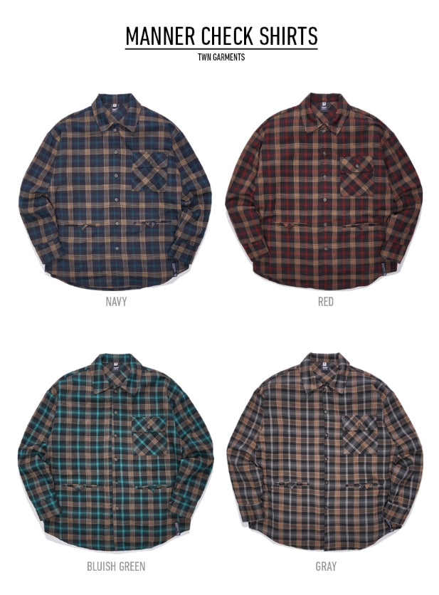 ティーダヴリューエヌ(TWN) MANNER CHECK SHIRTS 4種 YMLS3234