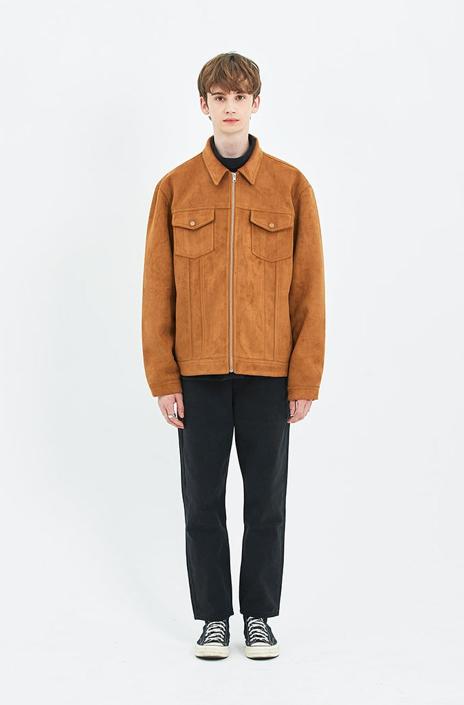 セイントペイン(SAINTPAIN)   SP SUEDE ZIP TRUCKER JACKET-CHARCOAL