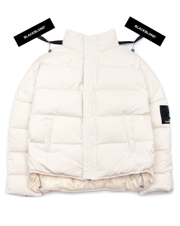 ブラックブロンド(BLACKBLOND) BBD Patch Duck Down Short Padding Jacket (Ivory)