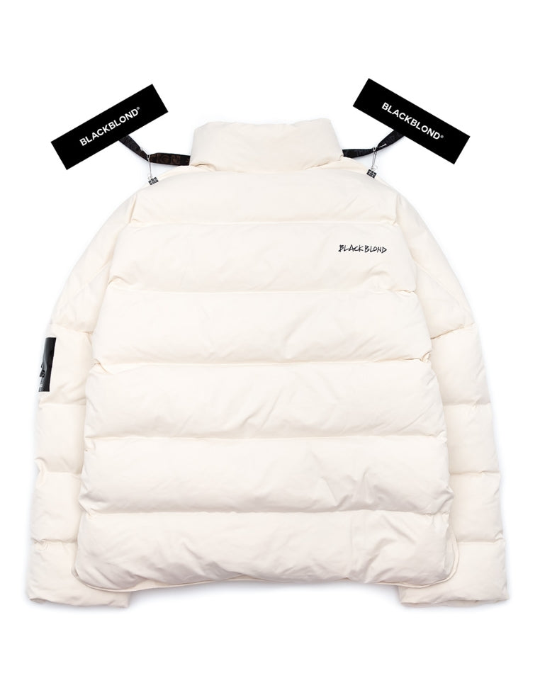 ブラックブロンド(BLACKBLOND) BBD Patch Duck Down Short Padding Jacket (Ivory)