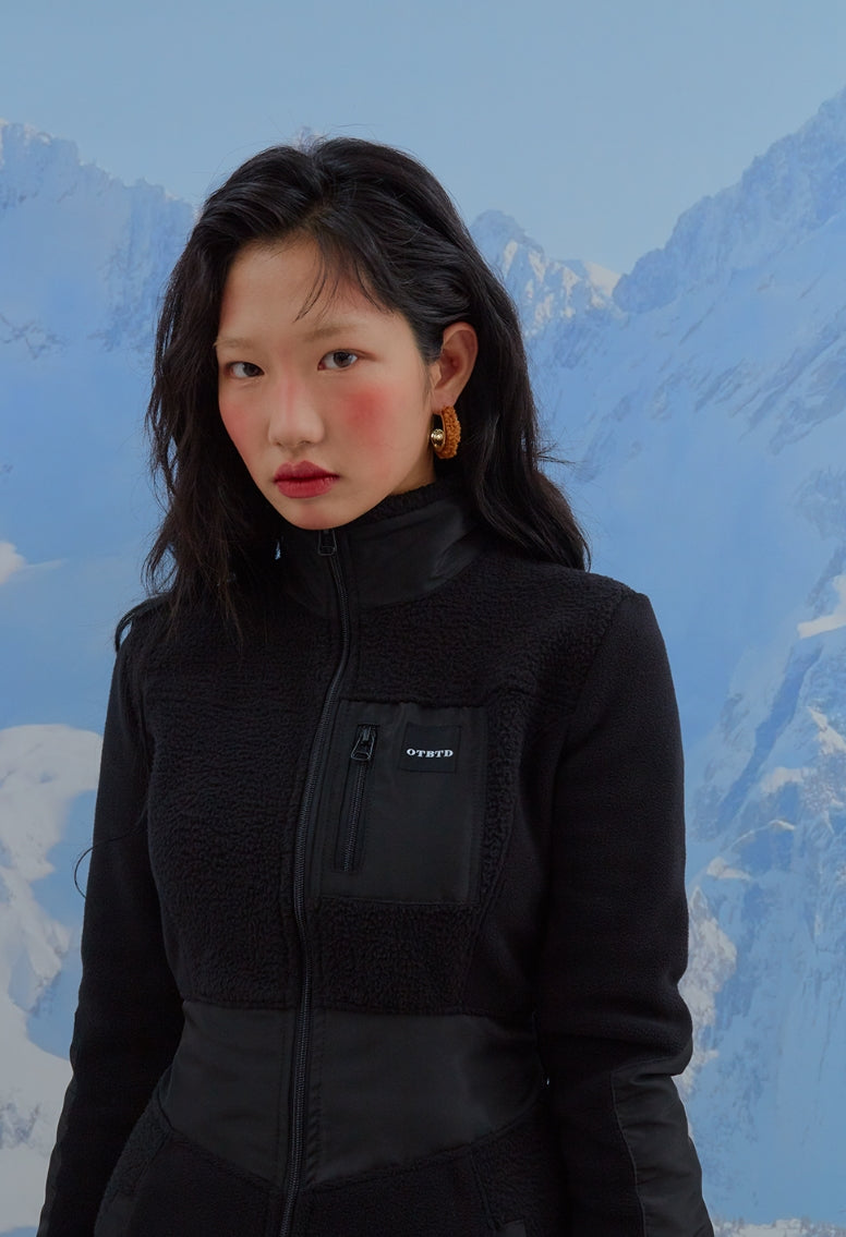 オクトーバーサード(Oct.3) Fleece Zip-up Dress Jacket [Black]