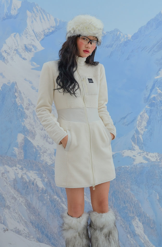 オクトーバーサード(Oct.3) Fleece Zip-up Dress Jacket [Ivory]