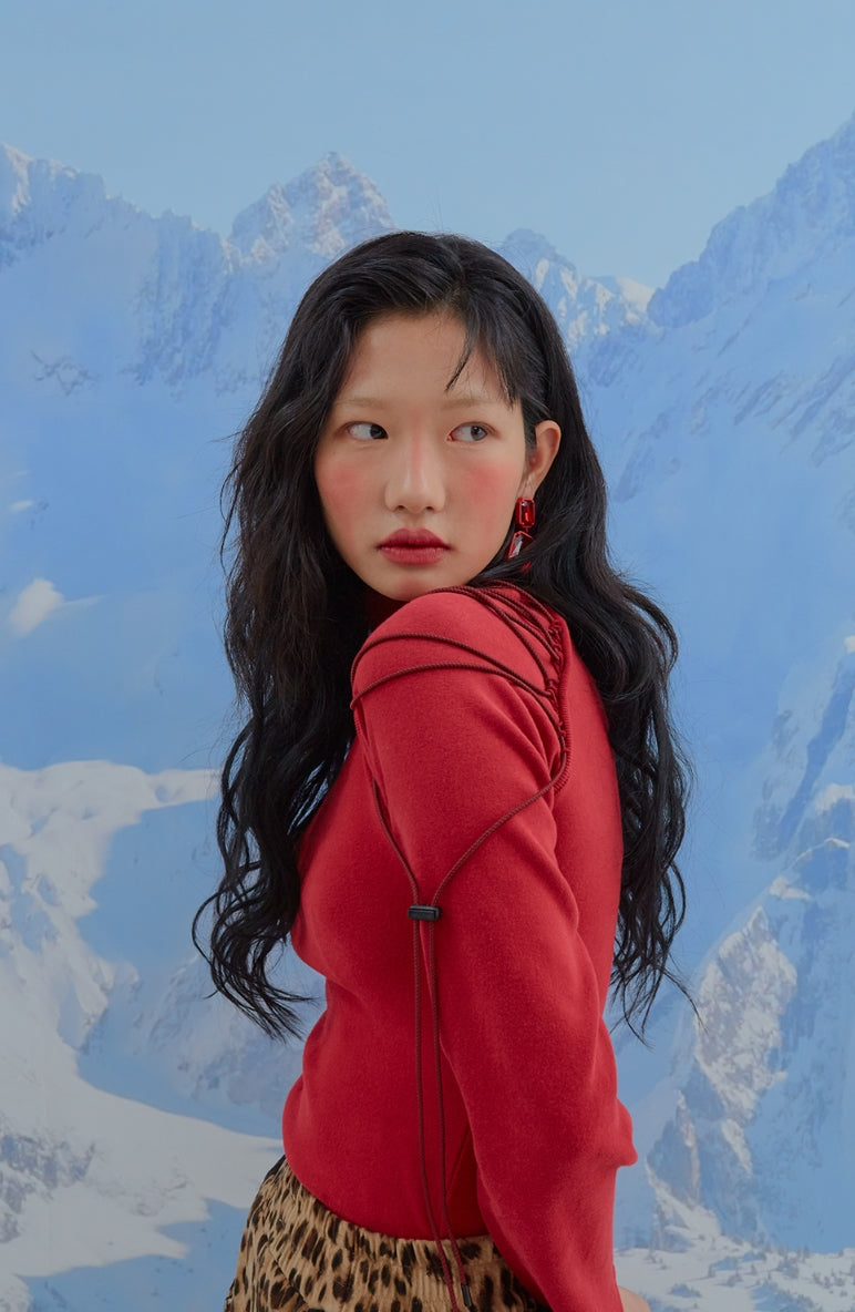 オクトーバーサード(Oct.3) Raglan String Turtle Neck T [Red]