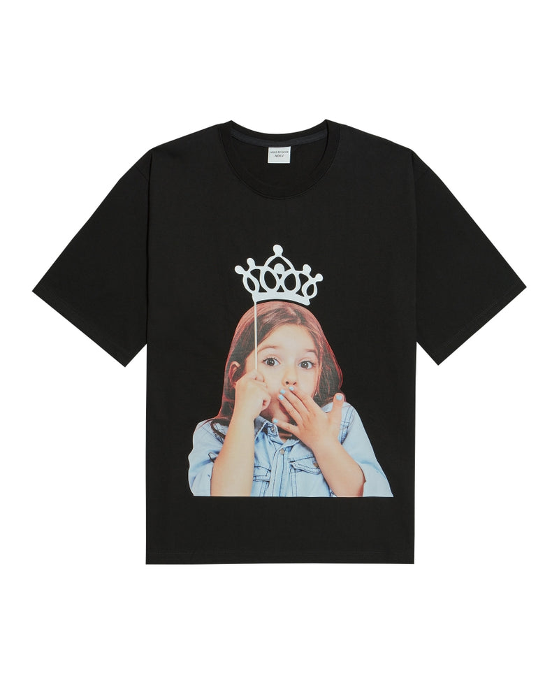 アクメドラビ(acme' de la vie) ADLV BABY FACE SHORT SLEEVE T-SHIRT BLACK TIARA