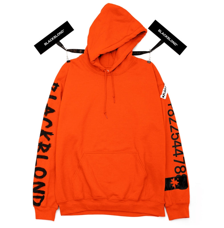 ブラックブロンド(BLACKBLOND) BBD Graffiti Number Hoodie (Orange)