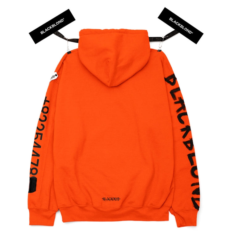 ブラックブロンド(BLACKBLOND) BBD Graffiti Number Hoodie (Orange)