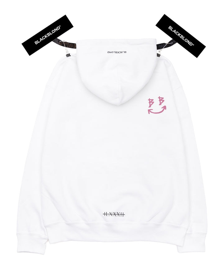 ブラックブロンド(BLACKBLOND)BBD Devil Smile Logo Hoodie (White)