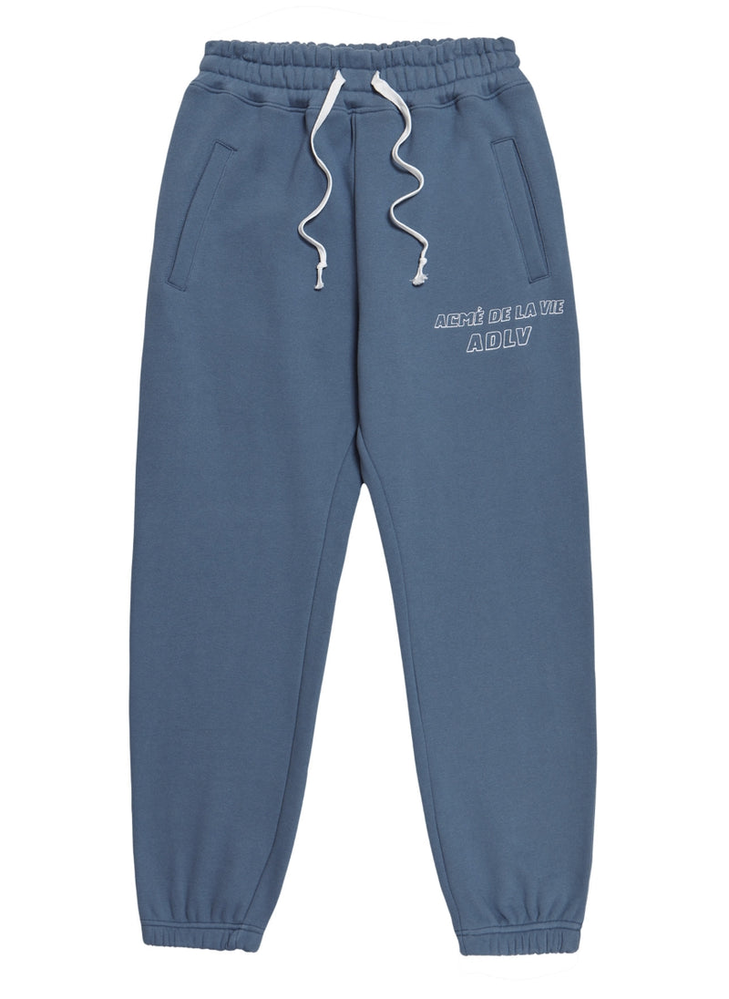 アクメドラビ(acme' de la vie) ADLV BACK EMBRO LOGO PANTS BLUE GREY