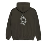 アクメドラビ(acme' de la vie) ADLV GLOW IN THE DARK EMBRO LOGO HOODIE DARK KHAKI