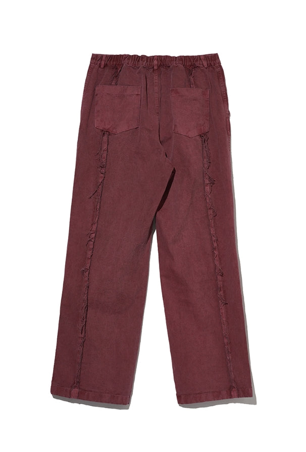 オベルー(OVERR) NONE.1 SEAM DETAIL PIGMENT WINE PANTS