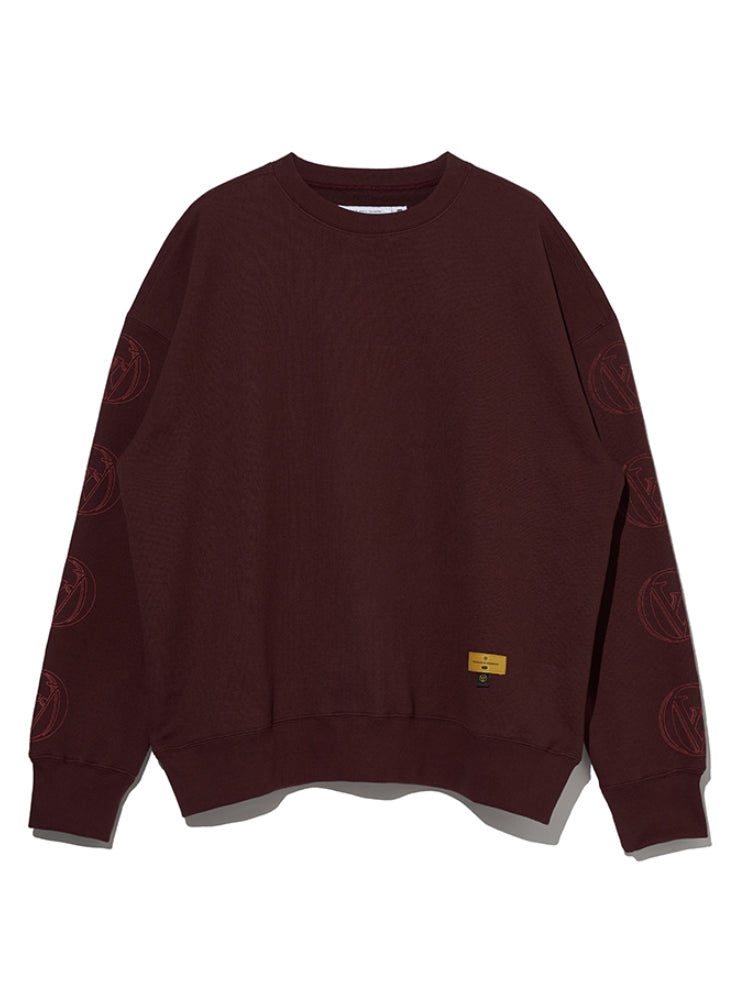 オベルー(OVERR) NONE.1 OVR BIG LOGO PRINTING WINE SWEATSHIRTS