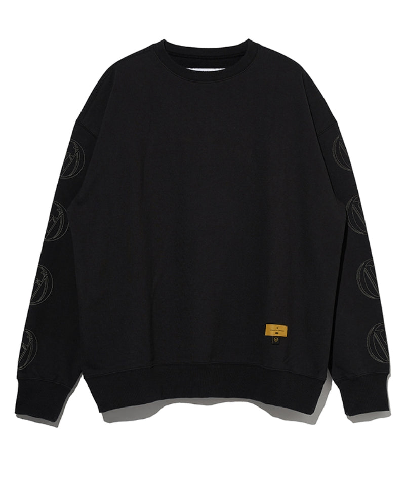 オベルー(OVERR) NONE.1 OVR BIG LOGO PRINTING CHARCOAL SWEATSHIRTS