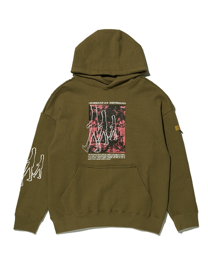 オベルー(OVERR) NONE.1 SEAM POINT BROWN HOODIE