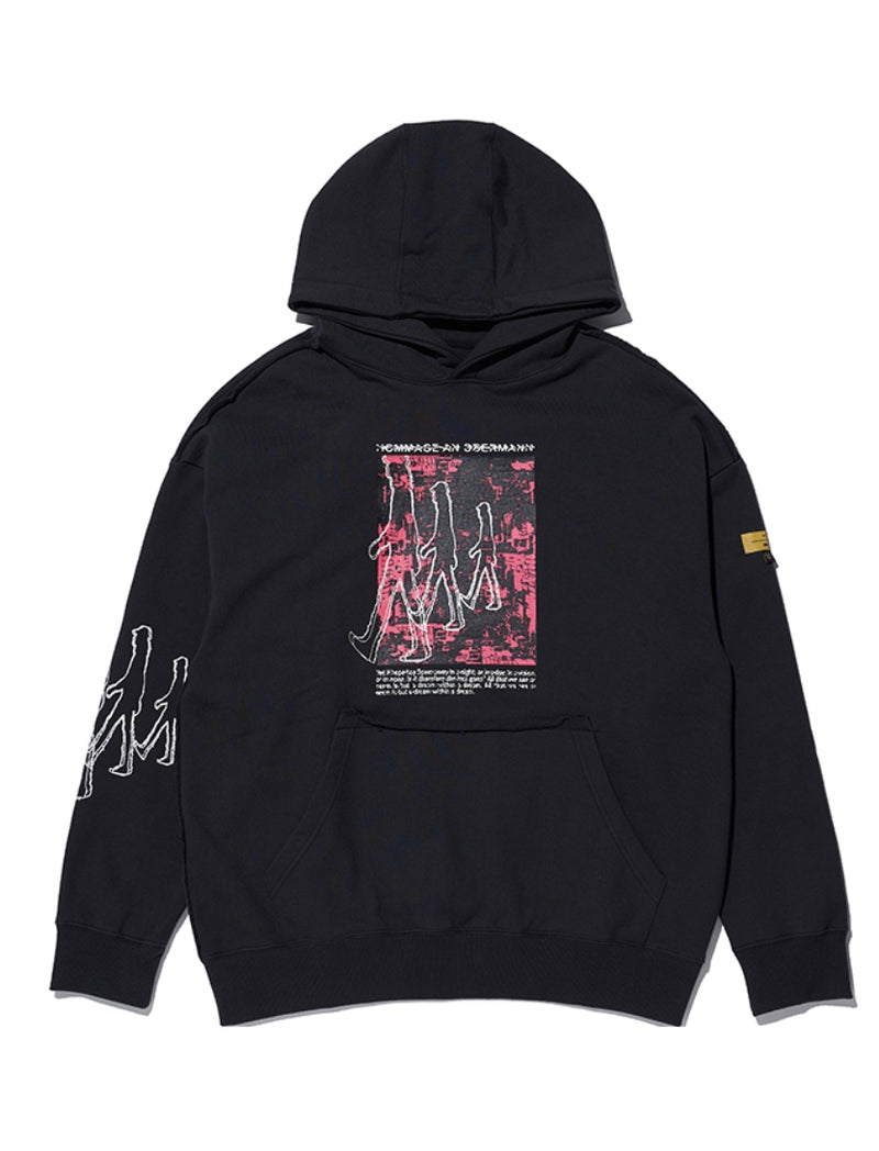 オベルー(OVERR) NONE.1 SEAM POINT CHARCOAL HOODIE