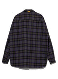 オベルー(OVERR) NONE.1 LABEL POINT PURPLE CHECK SHIRTS