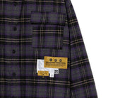 オベルー(OVERR) NONE.1 LABEL POINT PURPLE CHECK SHIRTS