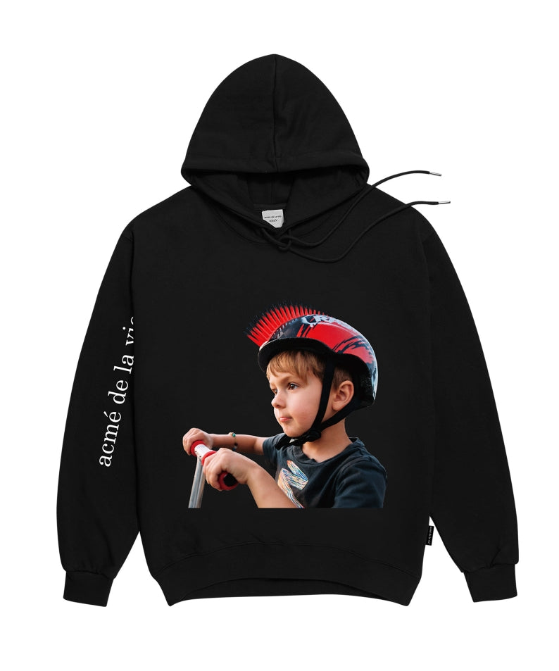 アクメドラビ(acme' de la vie)  ADLV BABY FACE HOODIE BLACK MOHICAN HELMET