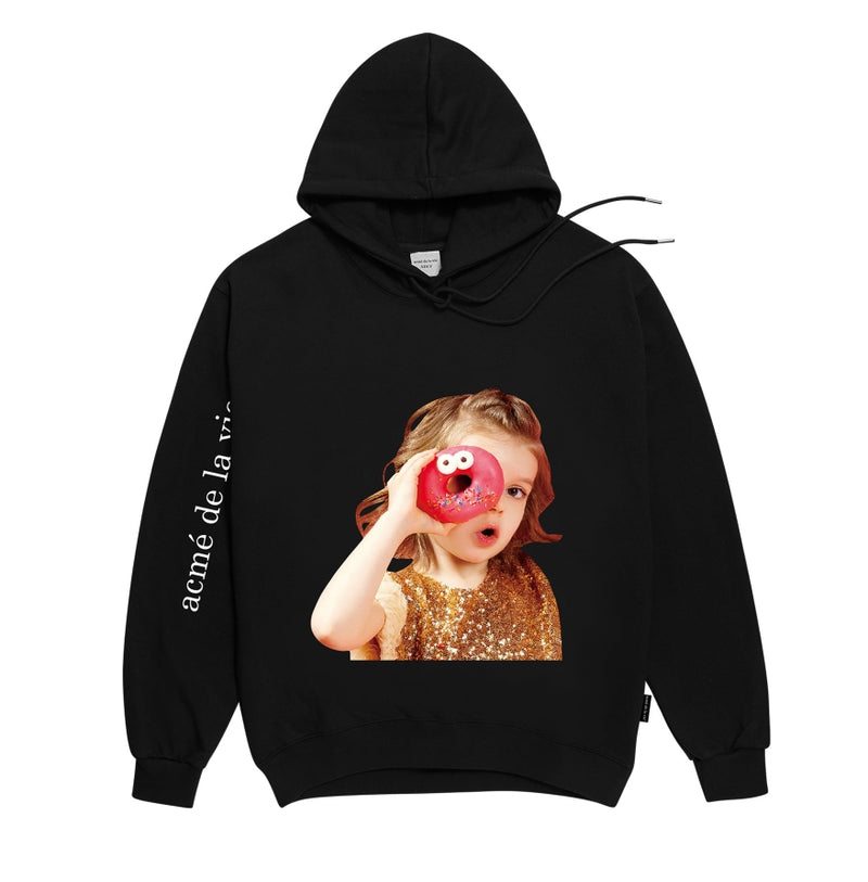 アクメドラビ(acme' de la vie)ADLV BABY FACE HOODIE BLACK DONUTS 4