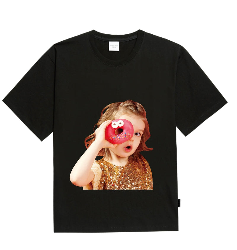 アクメドラビ(acme' de la vie) ADLV BABY FACE SHORT SLEEVE BLACK DONUTS 4