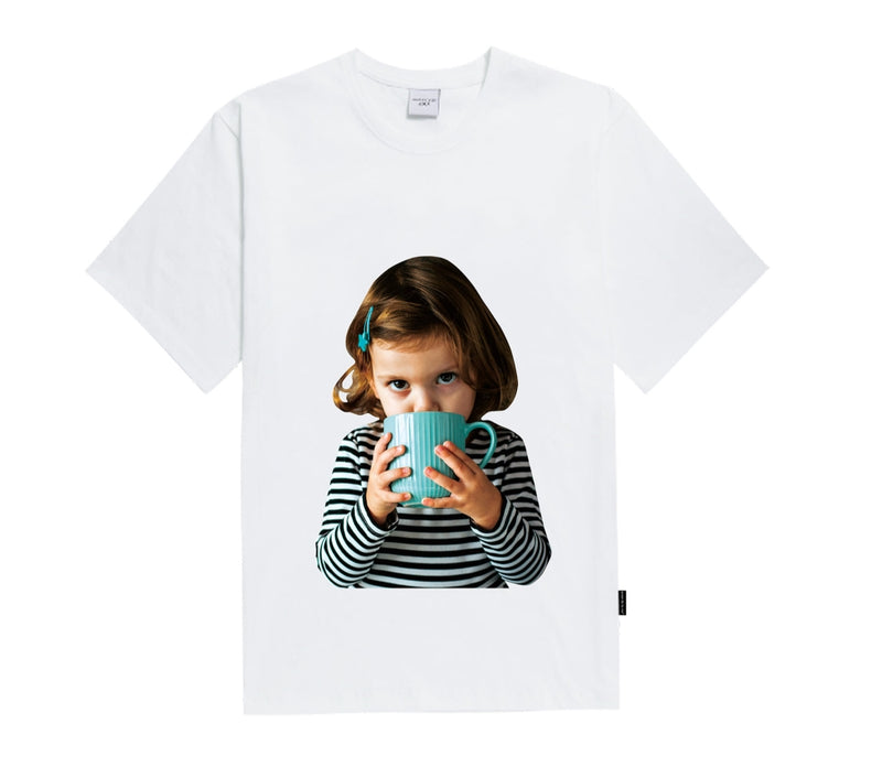 アクメドラビ(acme' de la vie) ADLV BABY FACE SHORT SLEEVE WHITE WITH A MUG