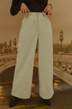 オクトーバーサード(Oct.3) ] Gold Stitch Wide Pants [White]