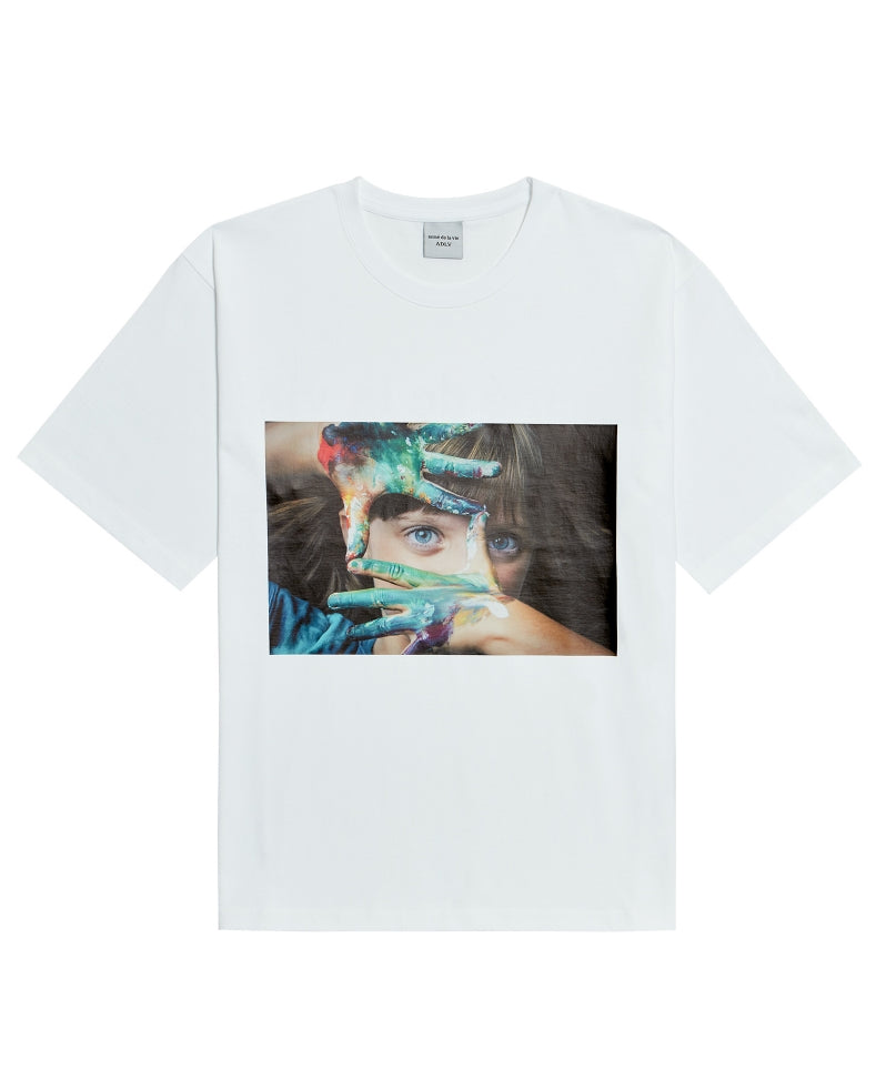 アクメドラビ(acme' de la vie) ADLV BABY FACE SHORT SLEEVE T-SHIRT PAINT WHITE