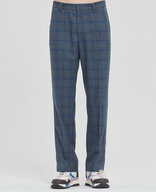 ロマンティッククラウン(ROMANTIC CROWN) FRIDAY CHECK DRESS PANTS_BLUE