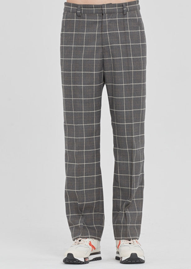 ロマンティッククラウン(ROMANTIC CROWN) FRIDAY CHECK DRESS PANTS_GREY