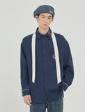 ロマンティッククラウン(ROMANTIC CROWN)PIPING TIE SHIRT_NAVY